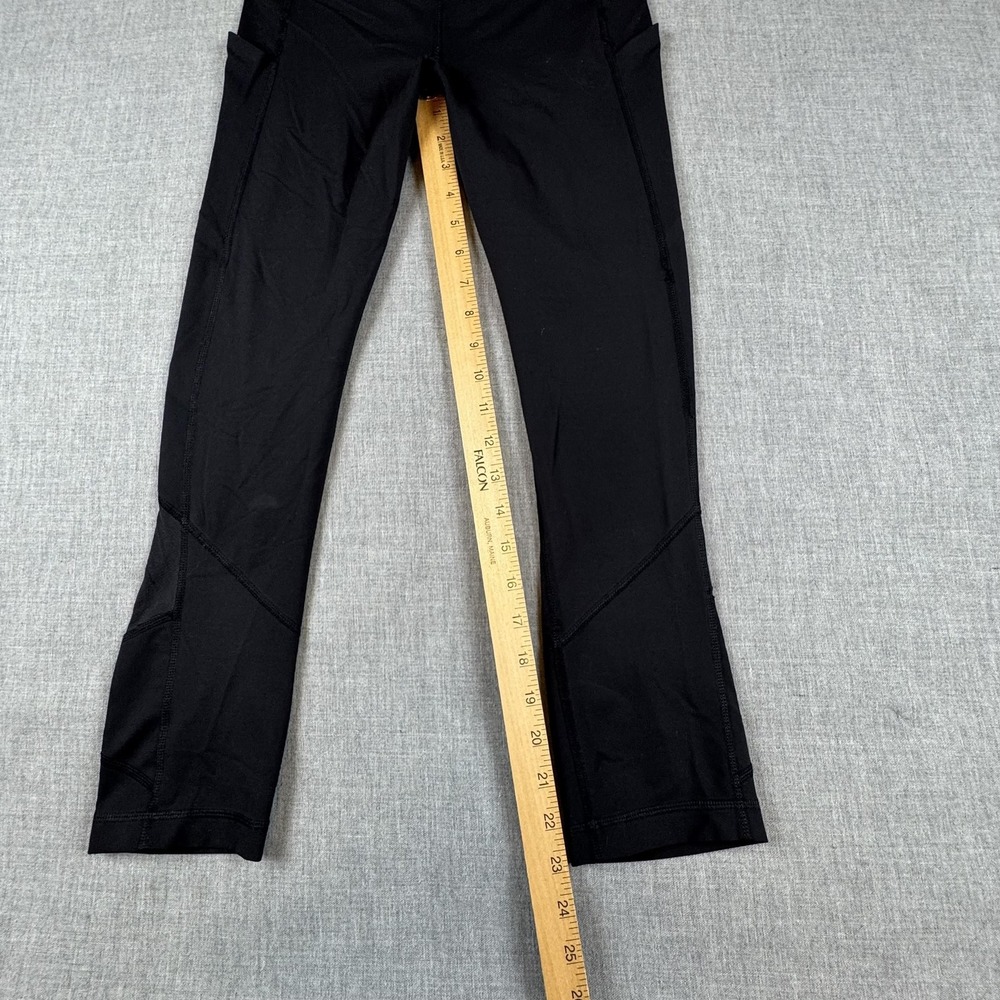 Lululemon Pants Womens 4 Black High Rise Crop Side Pocket Leggings Yoga Capri - Picture 10 of 13